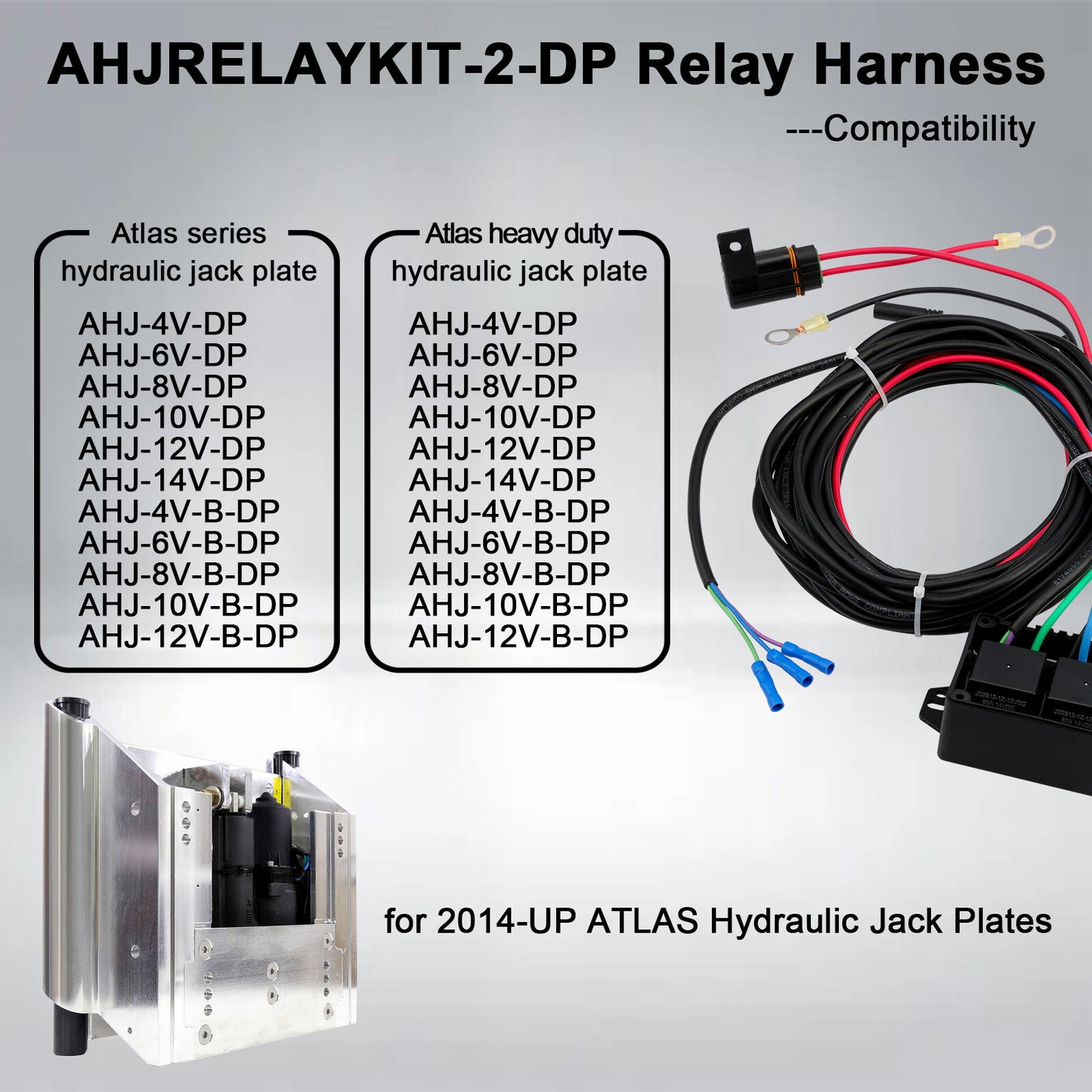 AHJRELAYKIT-2-DP Hydraulic Jack Plate Relay Wiring Harness Kit For Atlas Series