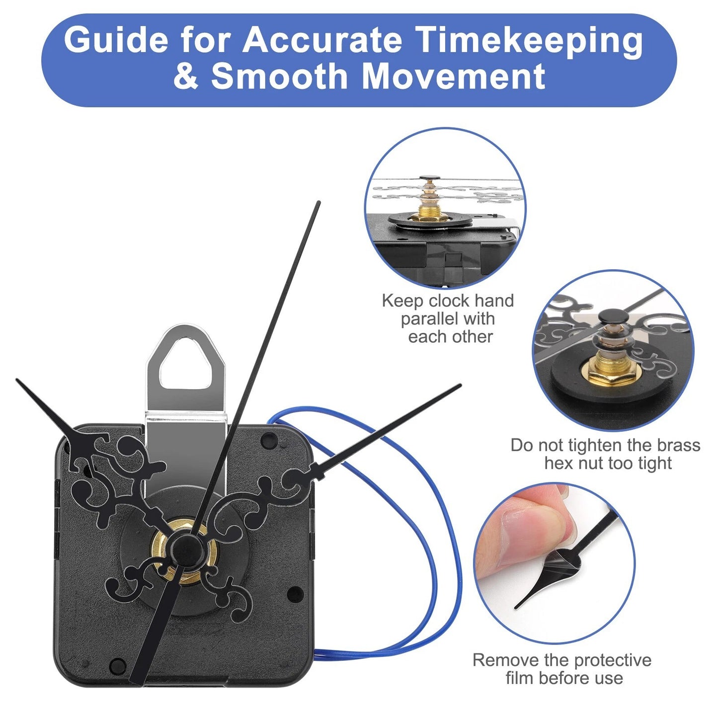 Quartz Wall Clock Movement Mechanism DIY Replacement Hands Repair Tool Kit