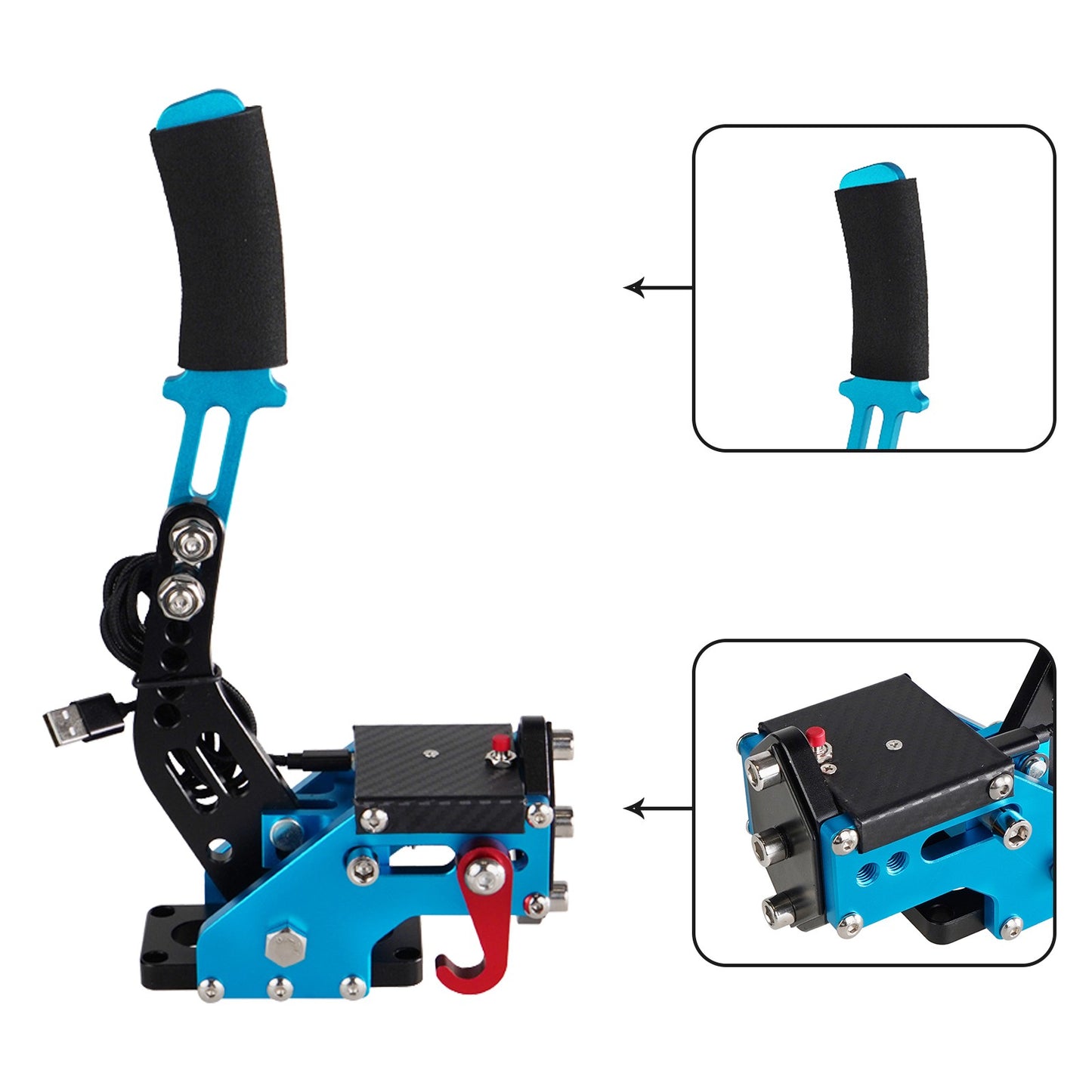 14Bit PS4/PS5 USB3.0 SIM Handbrake for Racing Games Steering Wheel Stand G29