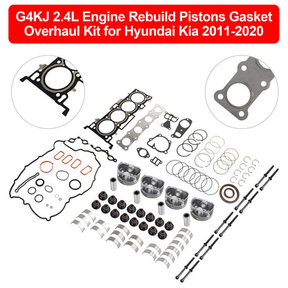 G4KJ 2.4L Engine Rebuild Pistons Gasket Overhaul Kit for Hyundai Kia 2011-20