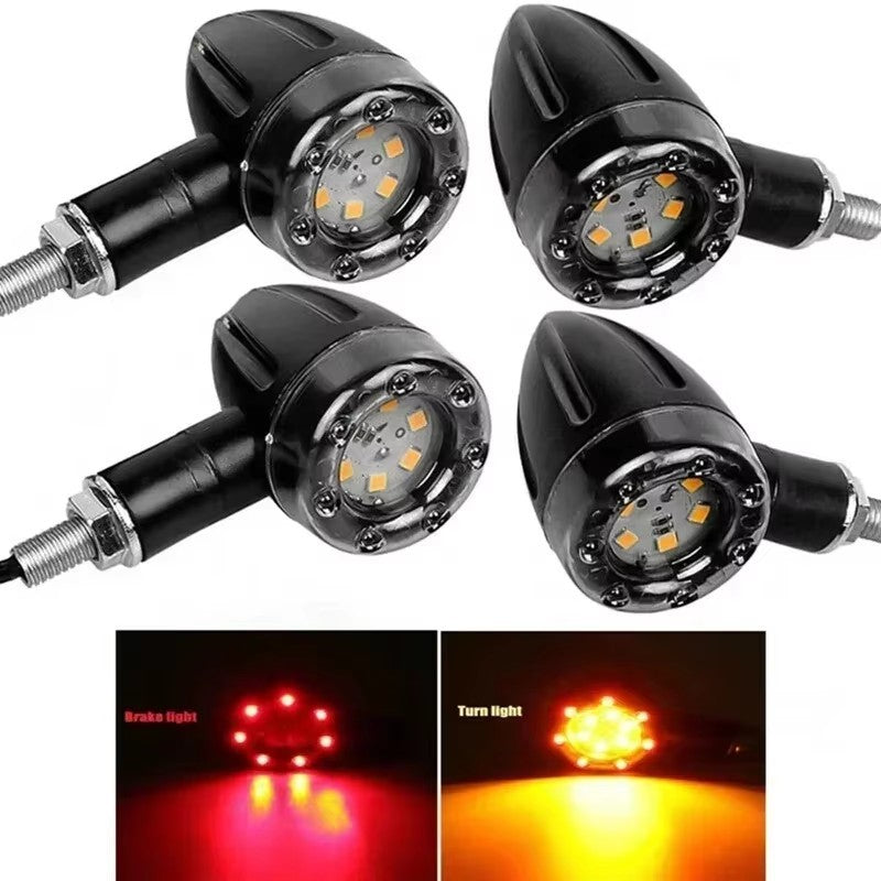 4X Motorcycle LED Turn Signals Blinker Light For Harley BMW Honda Chopper Bobber