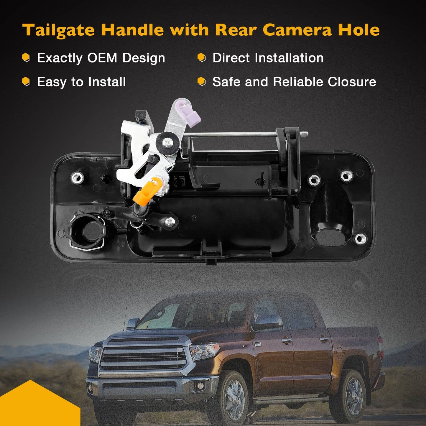 69090-0C051 Metal Upgraded Tailgate Handle w/Camera Hole For 07-13 Toyota Tundra