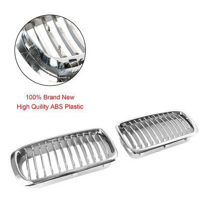 2PCS Chrome Front Kidney Grill Grille Fit BMW 7 Series E38 1994-2001