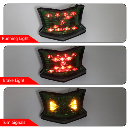 LED Brake Turn Signals Taillight For Kawasaki Z650 Ninja 650 Z900 2017-24 Green