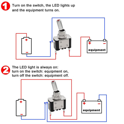 2x Toggle Switch Heavy Duty 12V DC 20A Rocker Switch SPST On/Off 2 Pin for Car