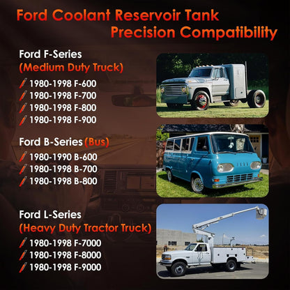F6HZ8A080B Engine Radiator Coolant Reservoir Fit 80-99 Ford F600 F700 F800 B600