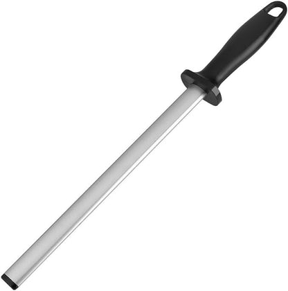 10 Inch Diamond Knife Sharpening Steel Honing Rod Oval Stick Kitchen Sharpener