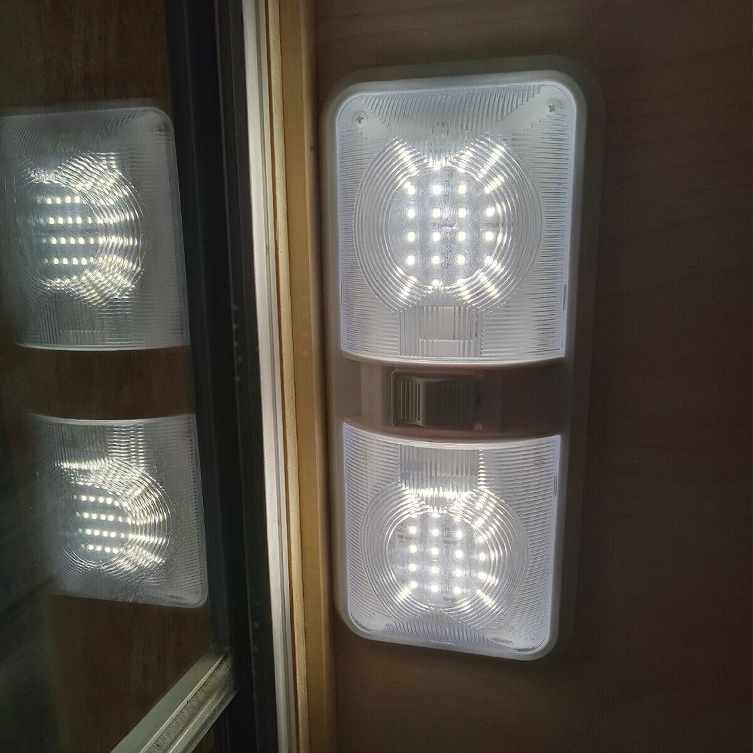 Solid Spare 2PCS 12V LED White Ceiling Fixture Double Dome Light For Camper Trailer RV