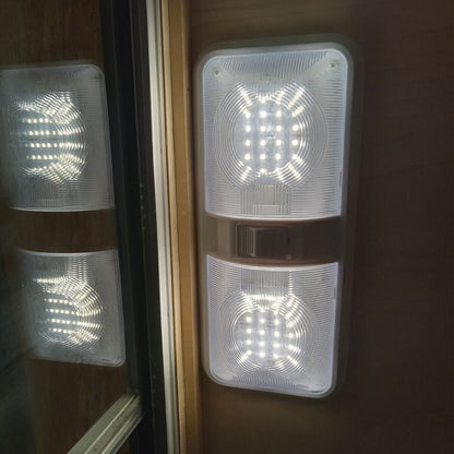 Solid Spare 2PCS 12V LED White Ceiling Fixture Double Dome Light For Camper Trailer RV