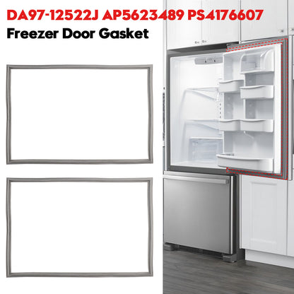 2 Pcs DA97-12522J Freezer Door Gasket for Samsung Refrigerator AP5623489 3973455