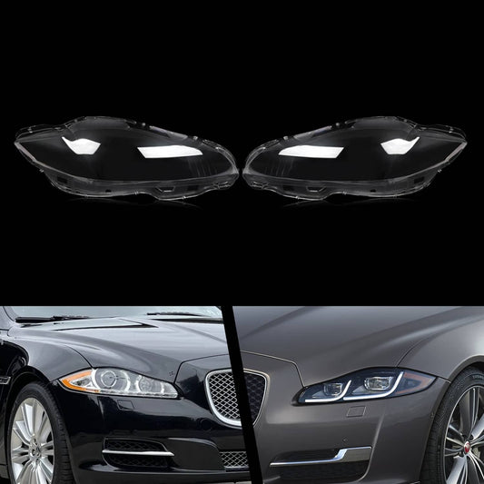 Solid Spare Pair Front Headlight Lens Cover Shell Clear For Jaguar XJ XJL 2010-2019