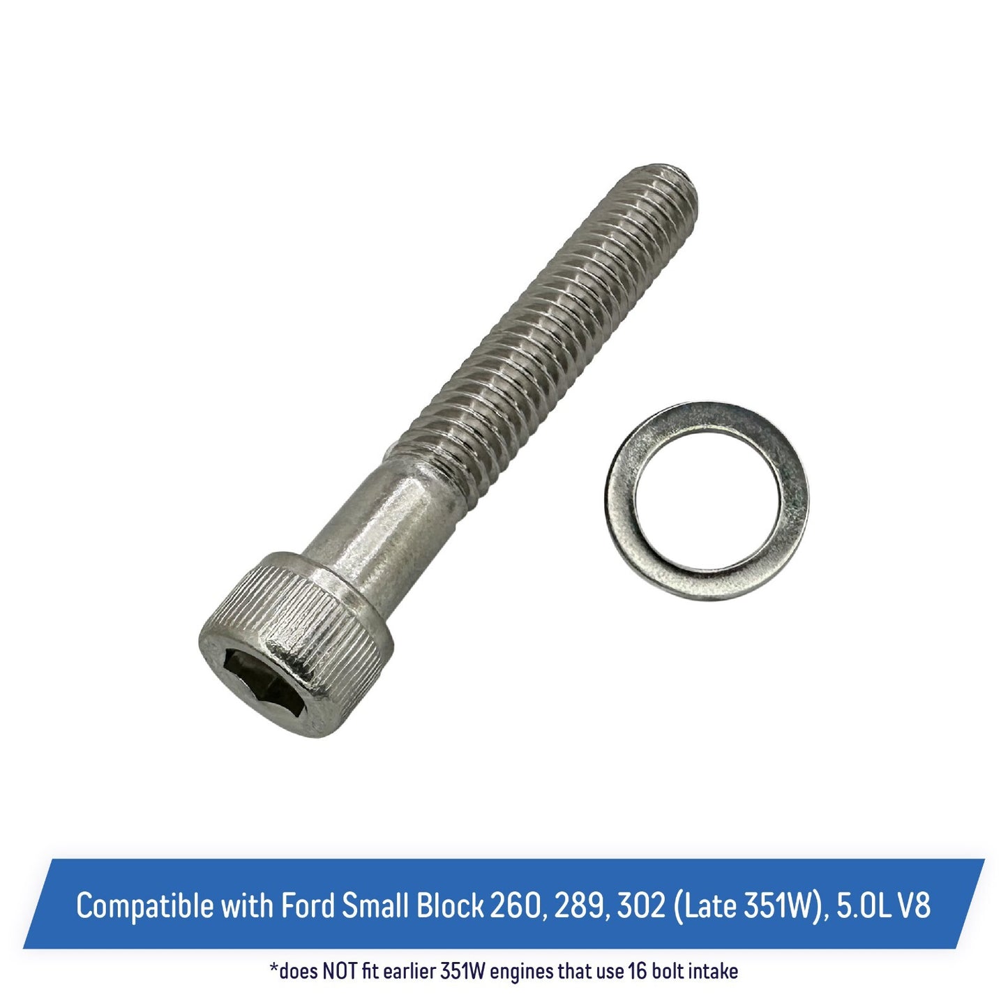 SBF Stainless Steel Intake Manifold Bolt Kit for Ford Small Block 289 302 5.0L