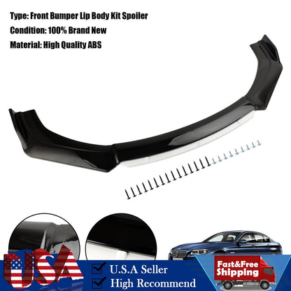 Universal Car Front Bumper Lip Body Kit Splitter Diffuser Protector Black White