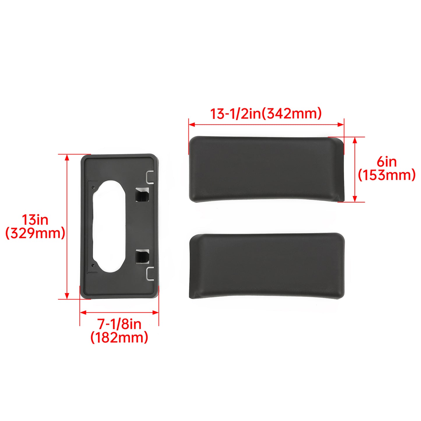 Solid Spare Fit For Ford F-150 2009-2014 Front Bumper License Plate Bracket Guards Pads Cap