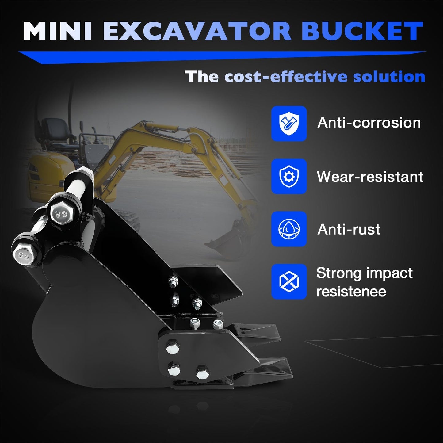 200mm Narrow Digging Bucket Excavator Attachment For 0.8-3.0 Tons Mini Excavator
