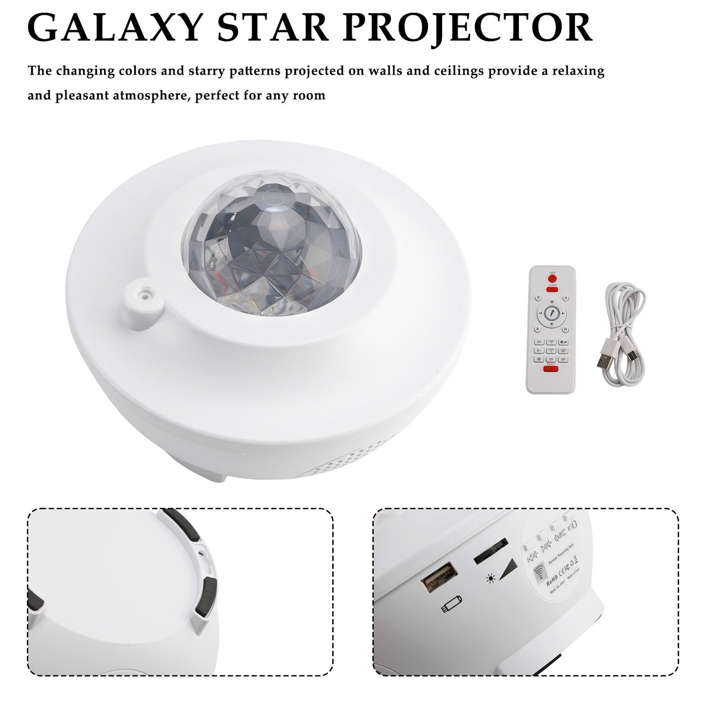 Projector Galaxy Starry Sky Night Light Ocean Star Party Lamp Bluetooth&Remote