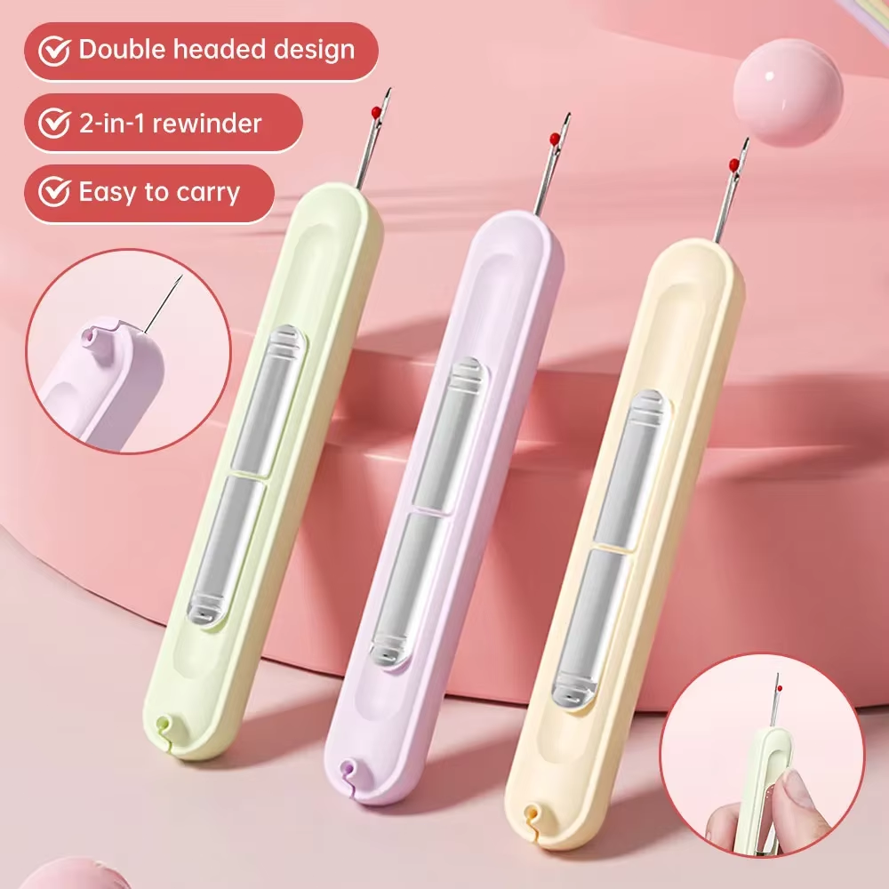 3 Pack Needle Threader, 2025 Upgraded Plug-In 2 in 1 Needle Threader Seam Ripper