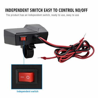 12V Waterproof Motorcycle Accessories Dual USB Charger Power Port Adapter Socket