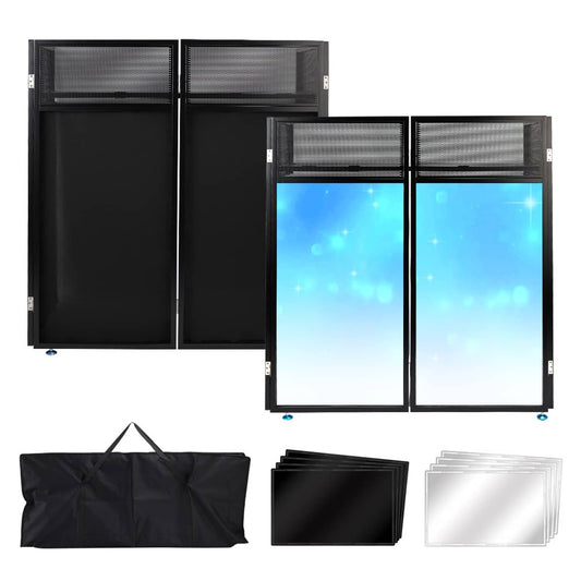 Solid Spare Portable DJ Facade Table Station 45"x42" Event Booth Facade Metal Foldable Frame