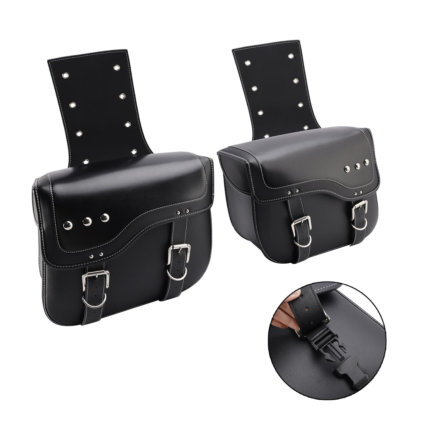 Tail Bag Side Saddlebag Tail Bag Luggage Pouch Storage Black 28L For Motorbike