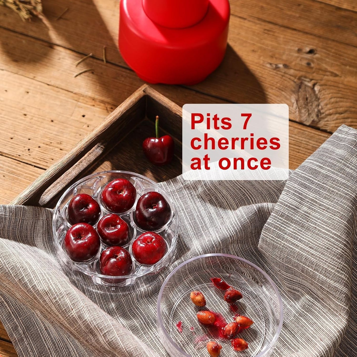 7-IN-1 Large Cherry Pitter Tool - Portable Cherry Corer Pitter