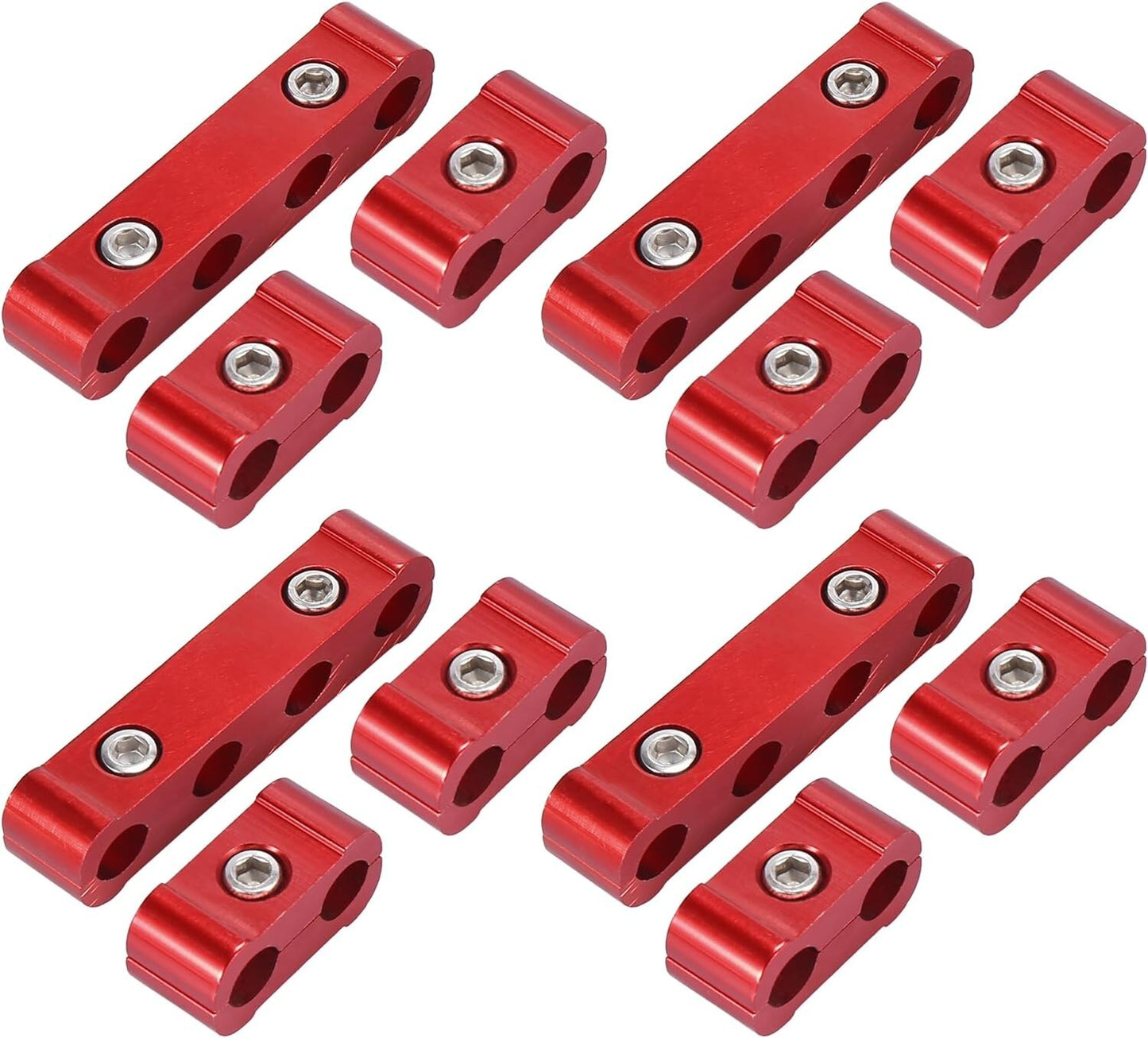 Spark Plug Wire Separators Divider 8mm 9mm 10mm For Racing Car Red 12PCS
