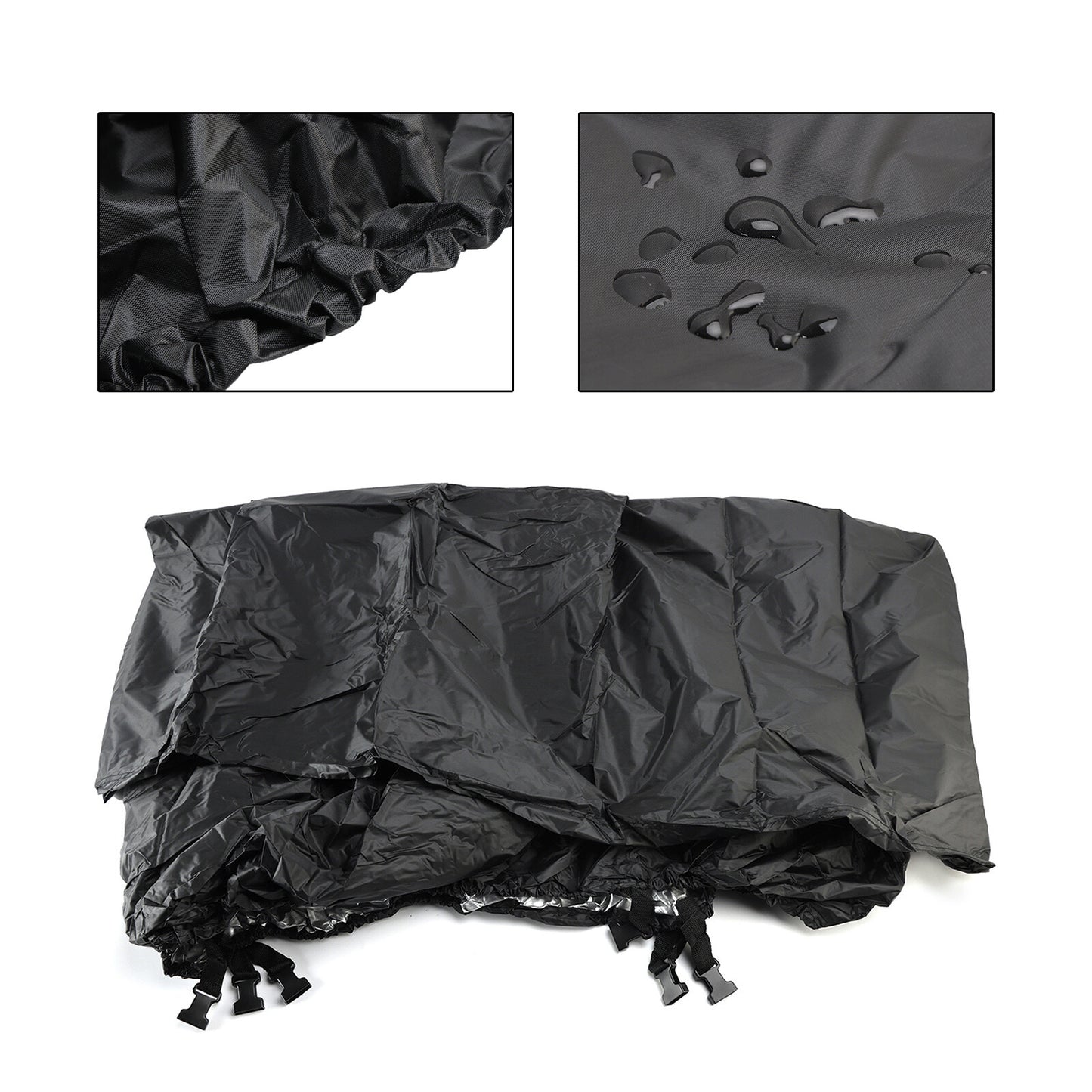 Heavy Duty Boat Cover Waterproof 210D Black For 16-18Ft Fishing Jon Boat L Beam