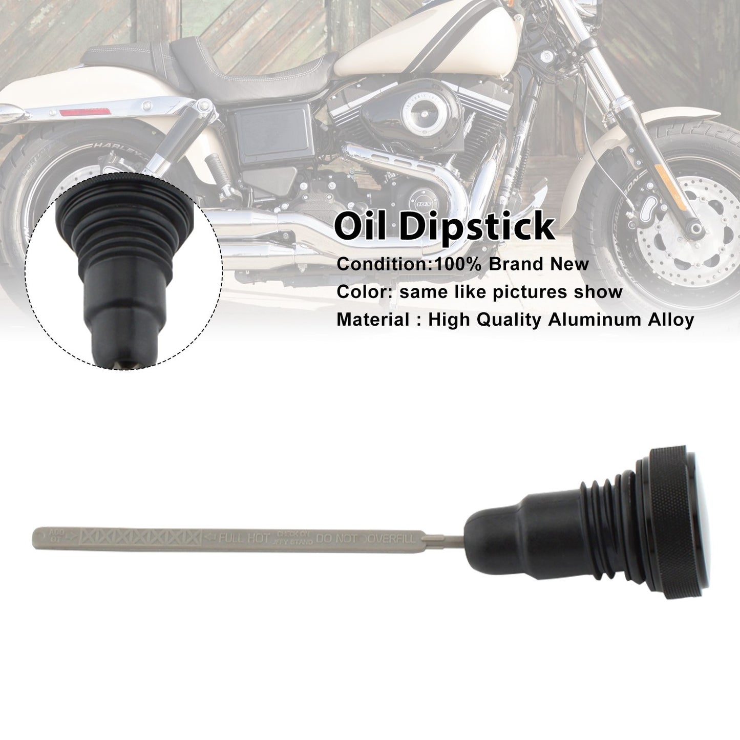 0710-0153 Oil Dipstick Tank Cap Plug For FXD Dyna 2006-2017 Black