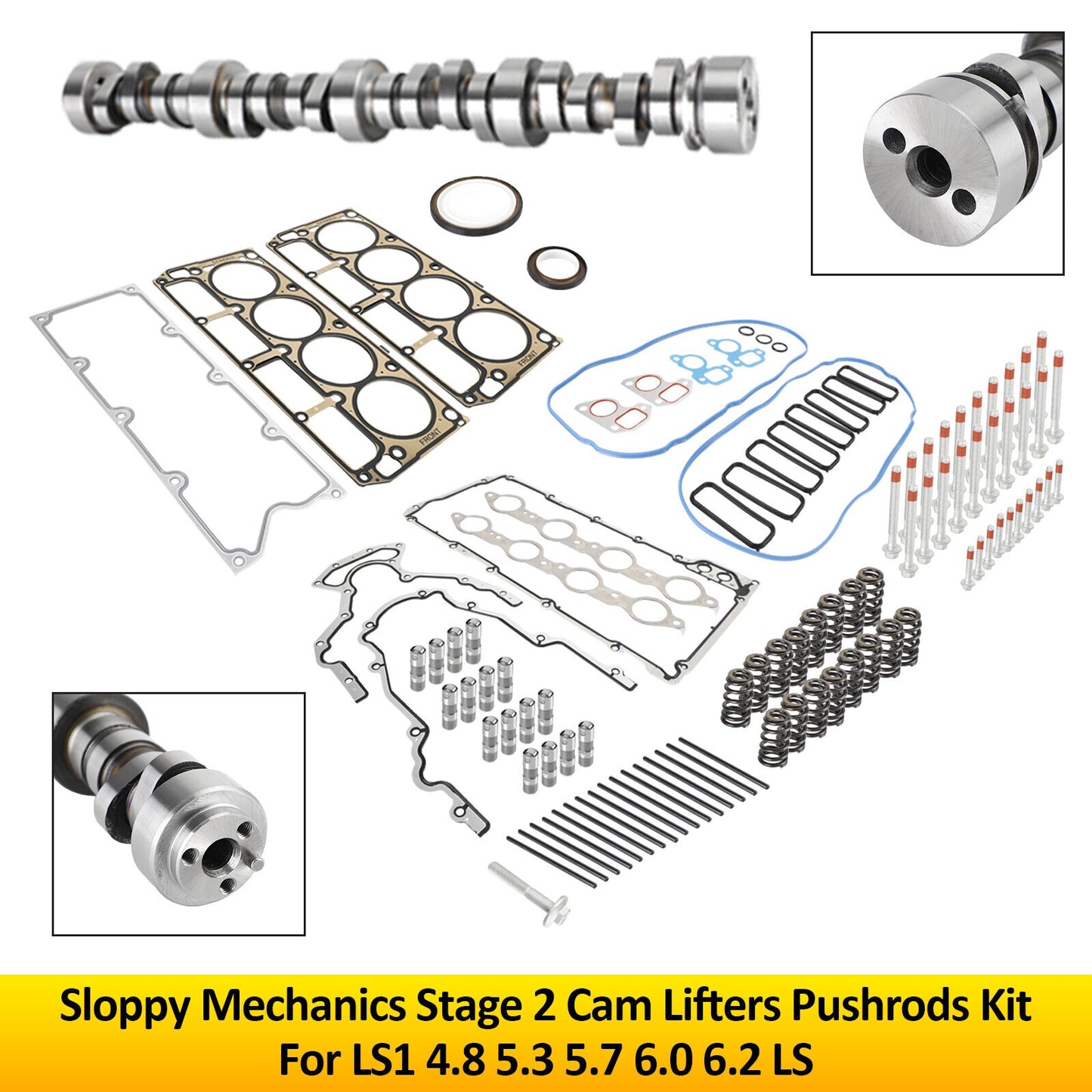 Sloppy Mechanics Stage 2 Cam Lifters Pushrods Set For LS1 4.8 5.3 5.7 6.0 6.2 LS