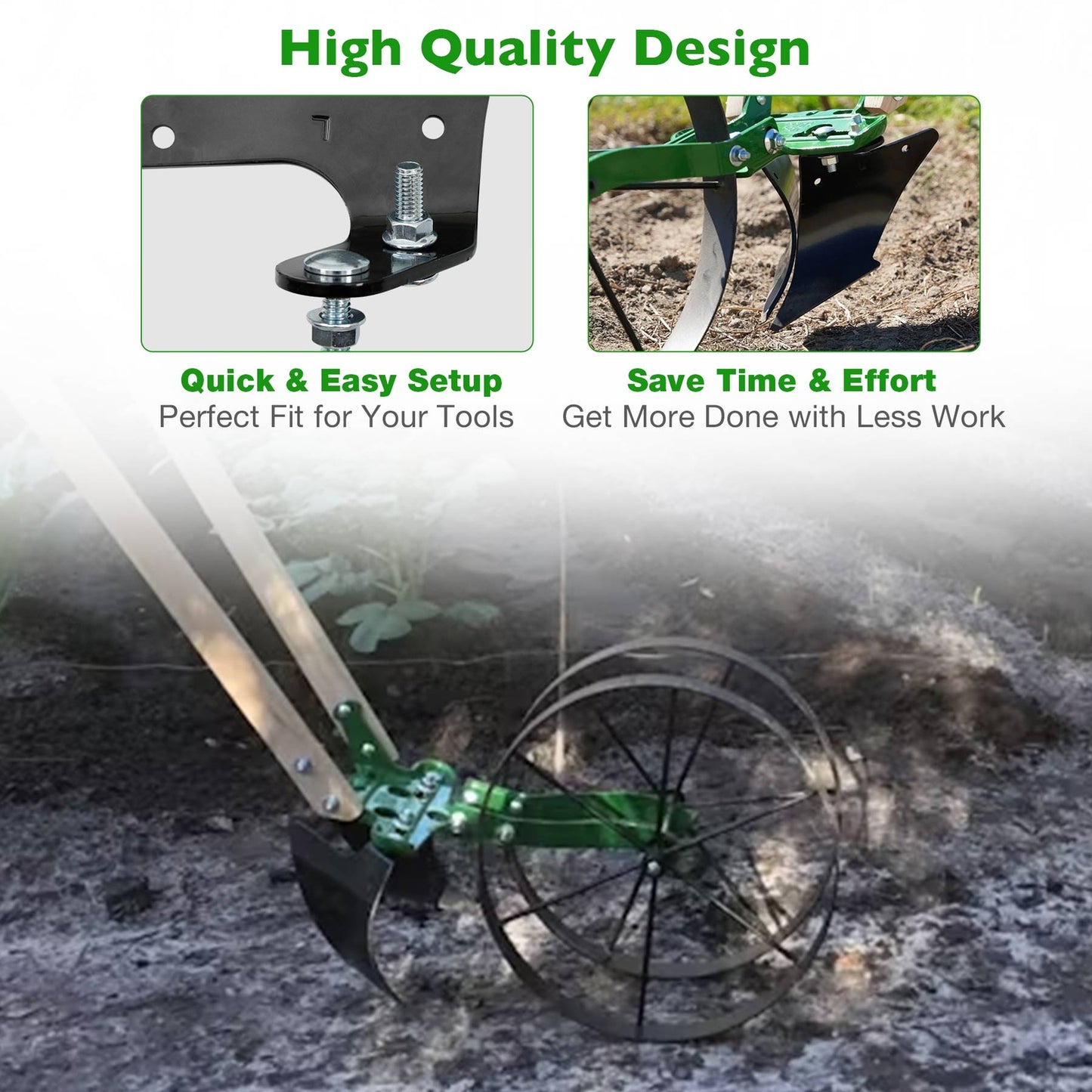 Heavy Duty Hoss Wheel Hoe Plow Set w/ Attachments For Planet Jr. & Other Model