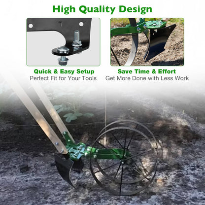 Heavy Duty Hoss Wheel Hoe Plow Set w/ Attachments For Planet Jr. & Other Model