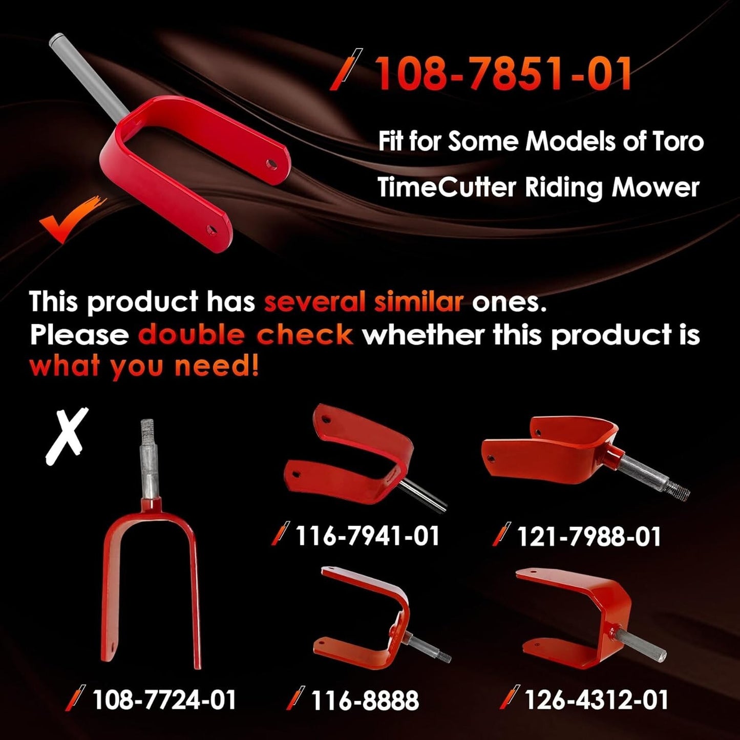 108-7851-01 Red Caster  Fork For Toro TimeCutter 74360 74363 Zero Turn Mower