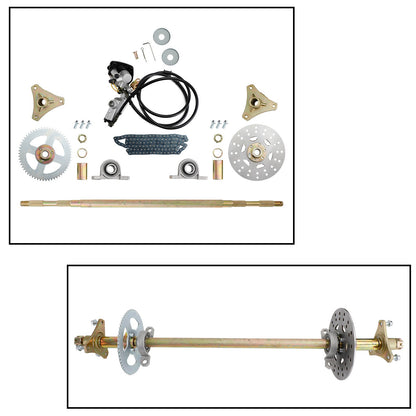 29" ATV Quad Go Kart Rear Live Axle Kit Sprocket Brake Wheel Hub Brake Assembly