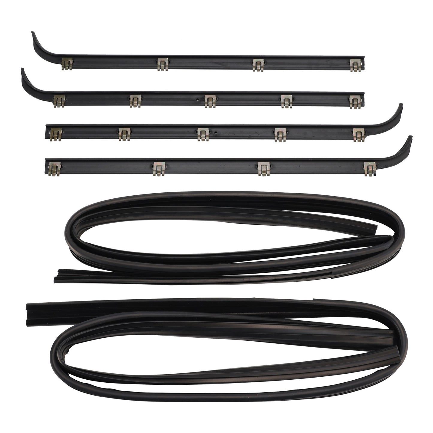 4PCS Door Window Seal Belt Weatherstrip+2PCS Seal Kit For Ford F150 F250 F350
