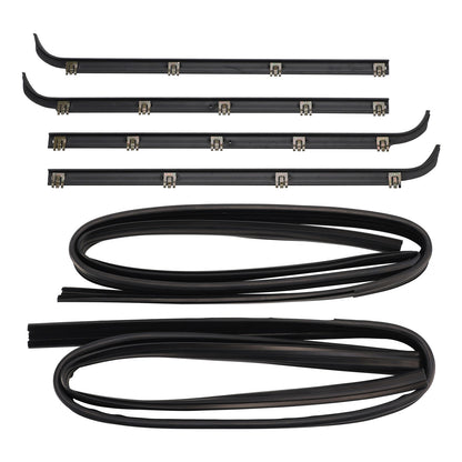 4PCS Door Window Seal Belt Weatherstrip+2PCS Seal Kit For Ford F150 F250 F350