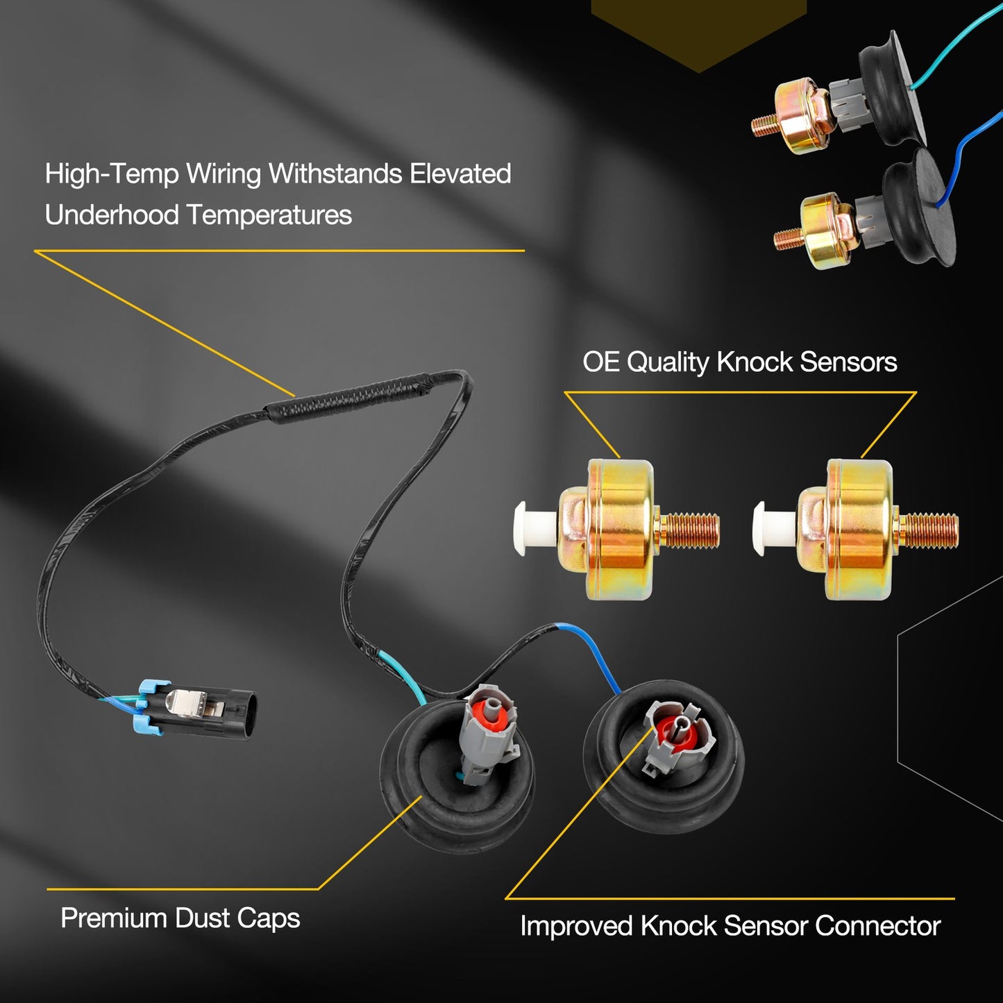 213-3521 Dual Knock Sensors Kit Fit 1999-07 Chevy Tahoe Suburban GMC 4.8 5.3 6.0
