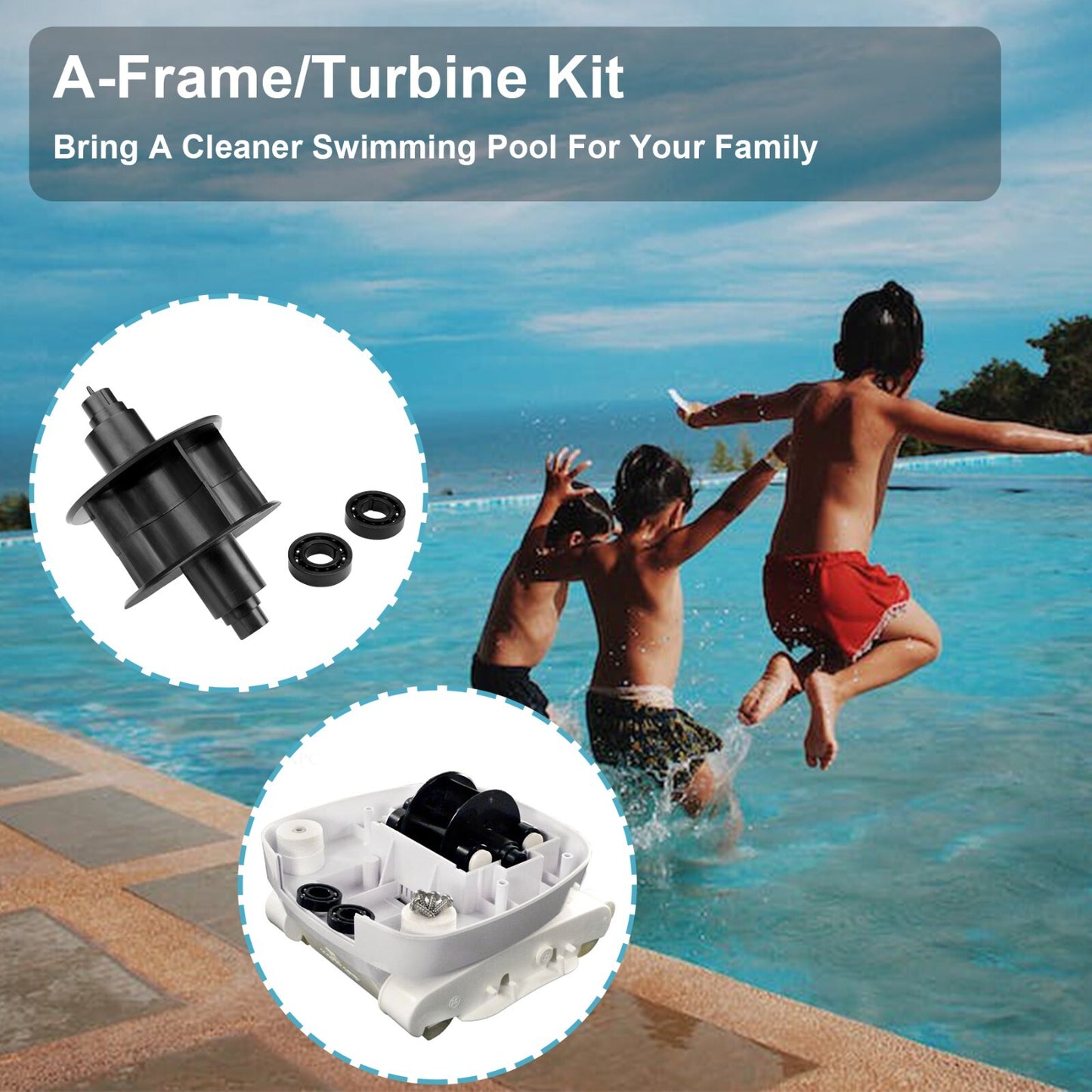 AXV621DAT Pool Vac A-Frame Turbine Kit for Hayward Aquabug Navigator Pro, Ultra