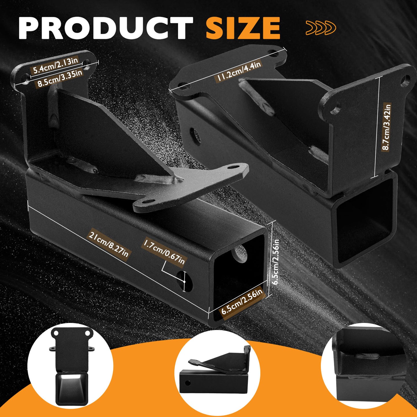 093-1136-98 Black 2" Trailer Hitch Kit For Bad Boy, Maverick 2021-UP