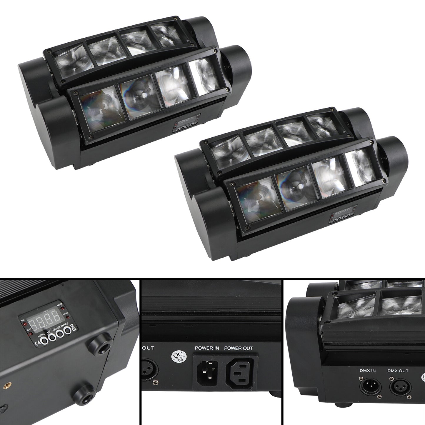 2x 80W 8LED RGBW Spider Moving Head Stage Lighting Beam DMX Party DJ Lighting US