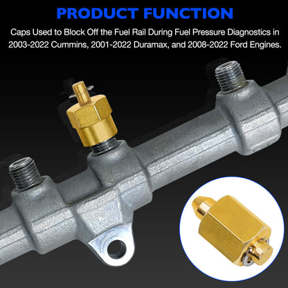 10810 Injector Rail Fuel Line Cap Set - 5 Pcs Rail Fuel Injector Block-off Cap