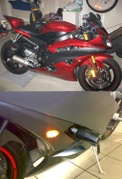 Smoke Turn Signals Flush Mount LED For Yamaha YZF 600 R6 06-09 YZF R6S 06-08 US