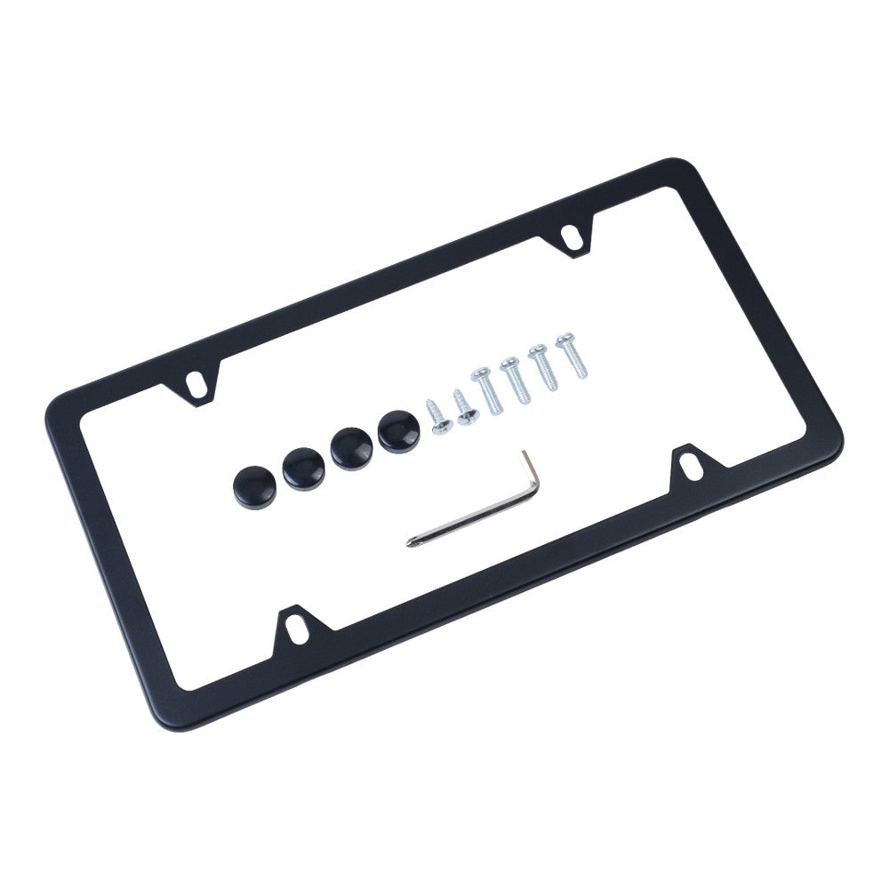 Fits For BMW License Plate Frame Stainless Steel BLACK SLIMLINE 82120010399