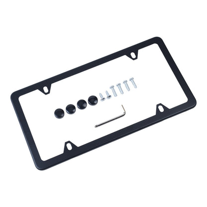 Fits For BMW License Plate Frame Stainless Steel BLACK SLIMLINE 82120010399