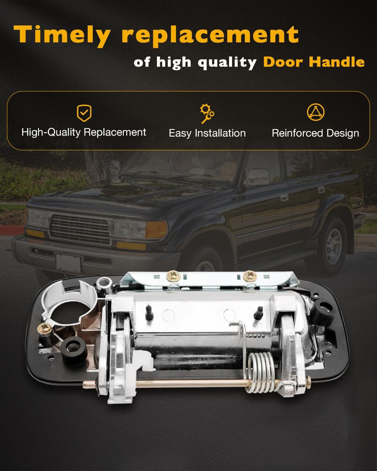 Exterior Chrome Door Handle Front Rear Left Right For 90-98 Toyota Land Cruiser