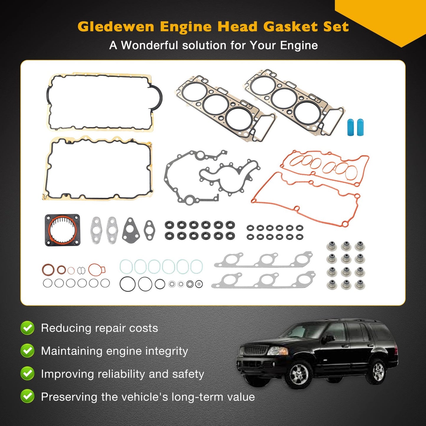 4.0 MLS Headgasket Engine Conversion Gasket Set Fit 2001-11 Ford Ranger Explorer