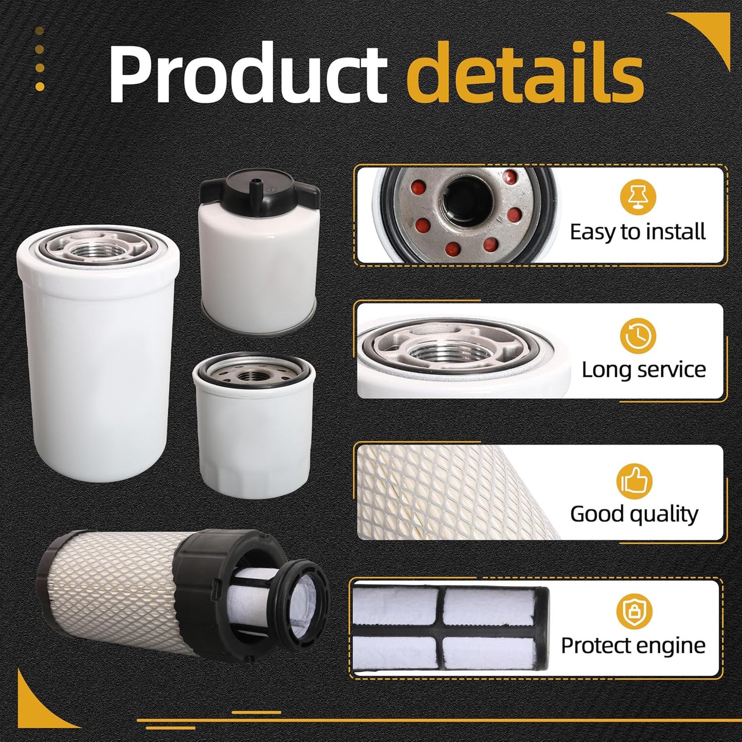 5X Fuel Oil Air Filter Kit For Bobcat Mini Track Loader MT52 MT55 MT85 MT100
