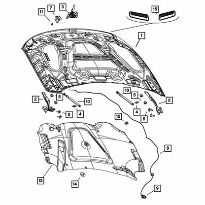 Left + Right Side Hood Bezel Replace For 2010-2019 Dodge Ram 1500 Classic Design