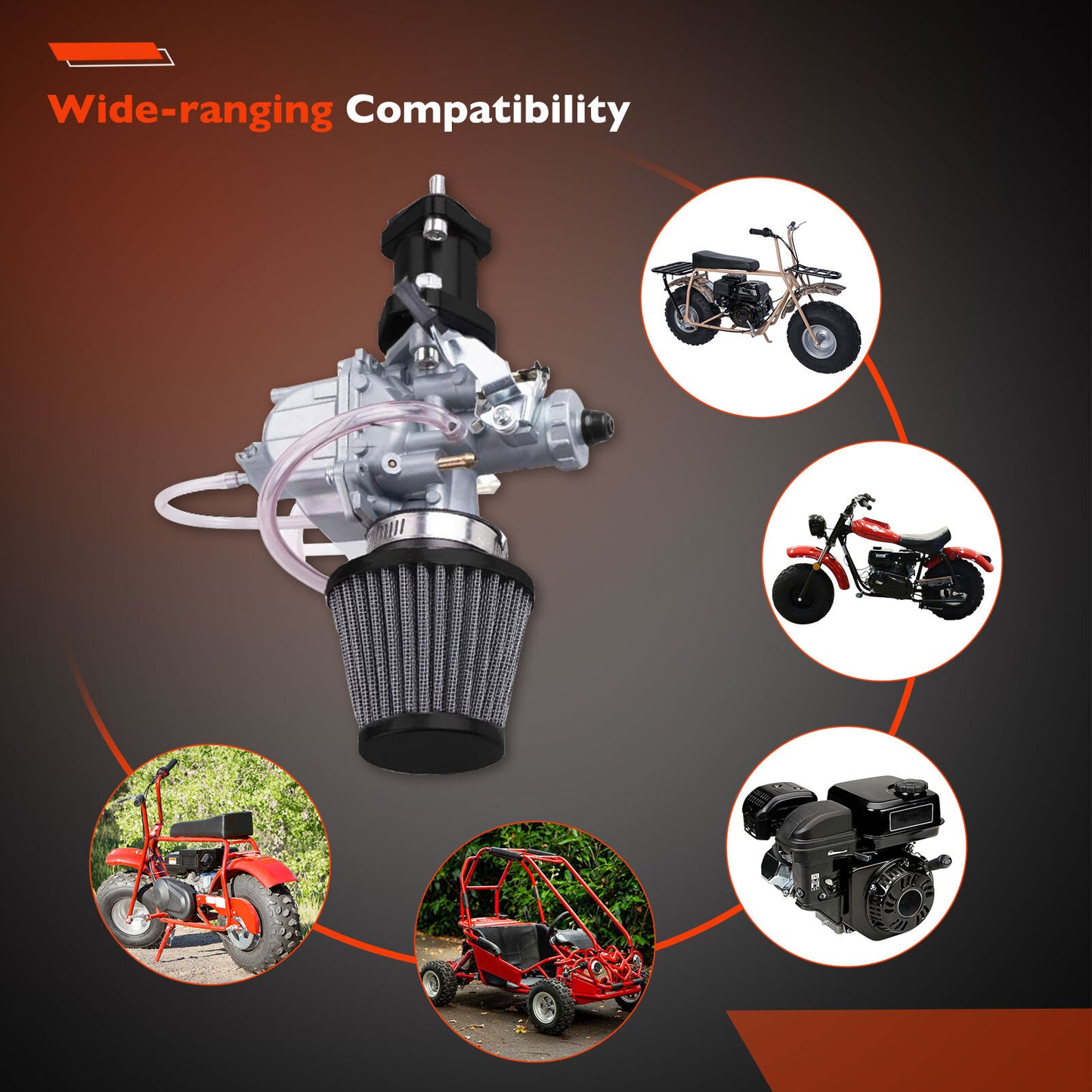 VM22 212cc Carburetor Kit For Mini Bike Baja Coleman CT200U BT200X M200 KT196