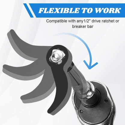 2PCS Pry Bar Wrench Adapter Head Half Shaft Removal Crowbar Ratchet Tool 1/2 in.