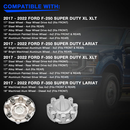 Chrome Front Rear Wheel Center Hub Cap For 2017-2022 Ford F250 F350 HC3Z-1130-J